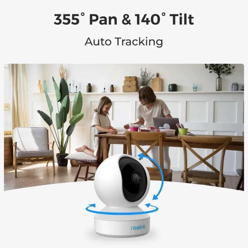 Reolink E serijos E330 išmanioji 5 MP IP vidinė pasukama stebėjimo kamera su Wi-Fi