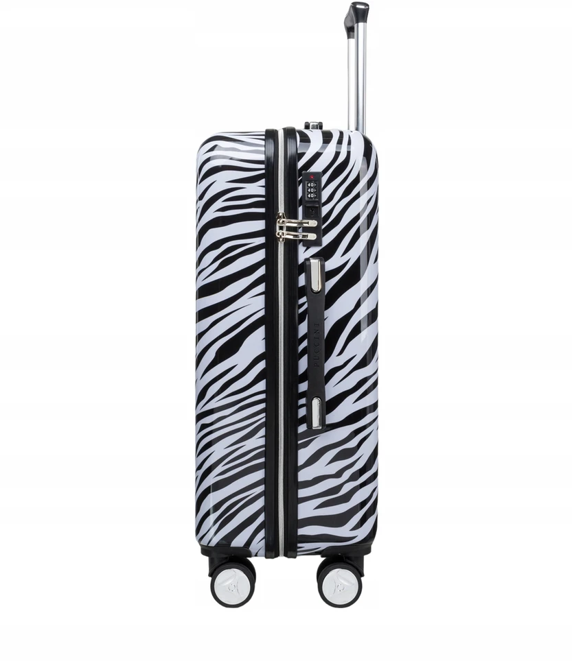 PUCCINI kelioninio lagamino rinkinys 2in1 vidutinis + ABS Zebra dėklas