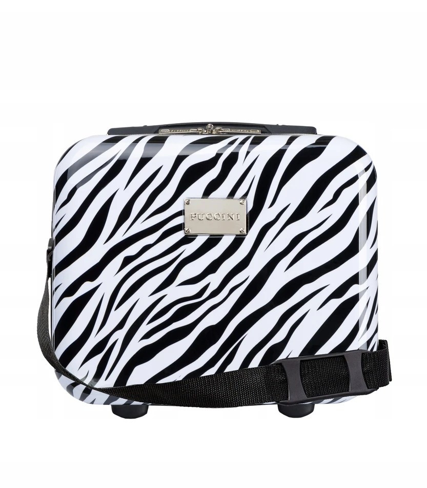 PUCCINI kelioninio lagamino rinkinys 2in1 vidutinis + ABS Zebra dėklas