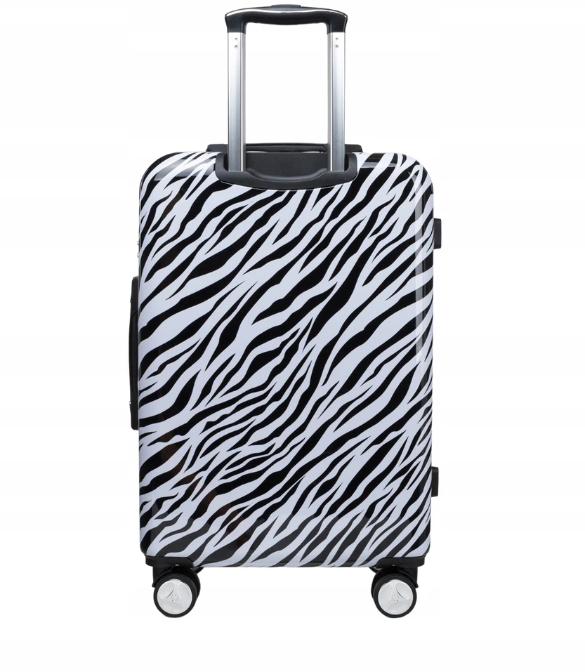 PUCCINI kelioninio lagamino rinkinys 2in1 vidutinis + ABS Zebra dėklas
