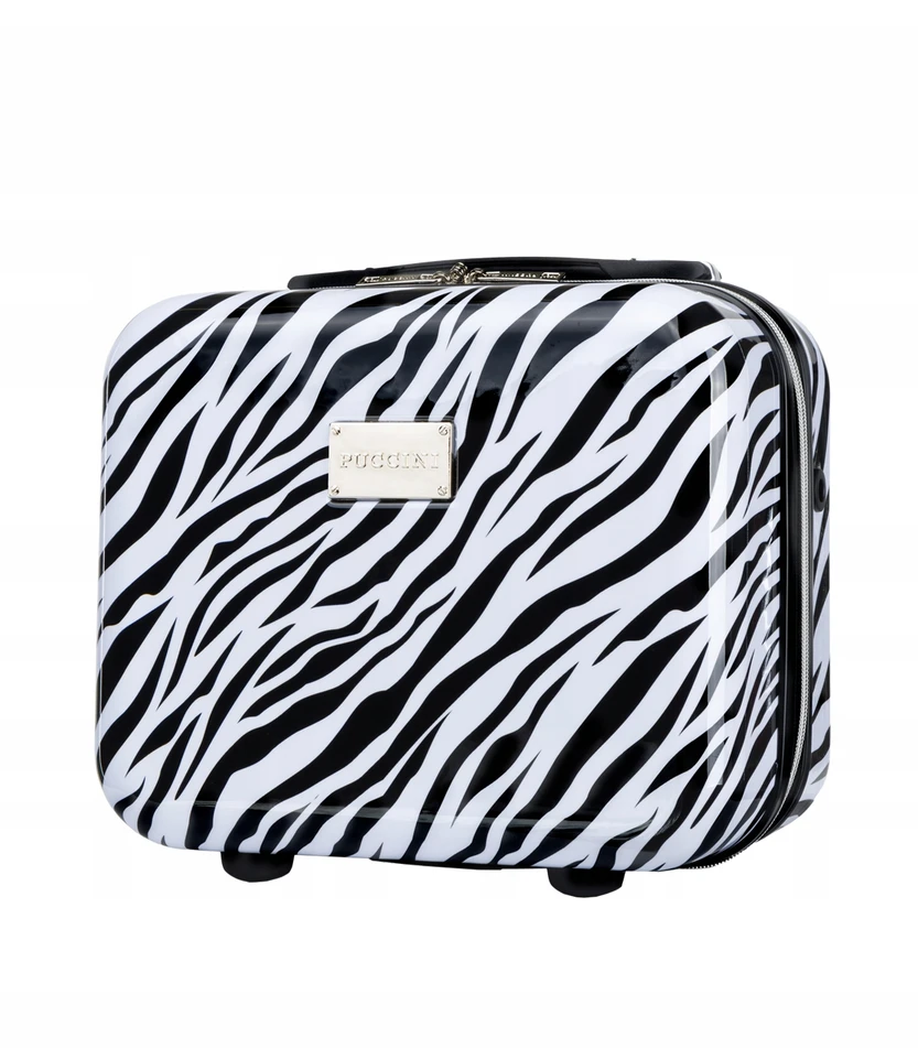 PUCCINI kelioninio lagamino rinkinys 2in1 vidutinis + ABS Zebra dėklas