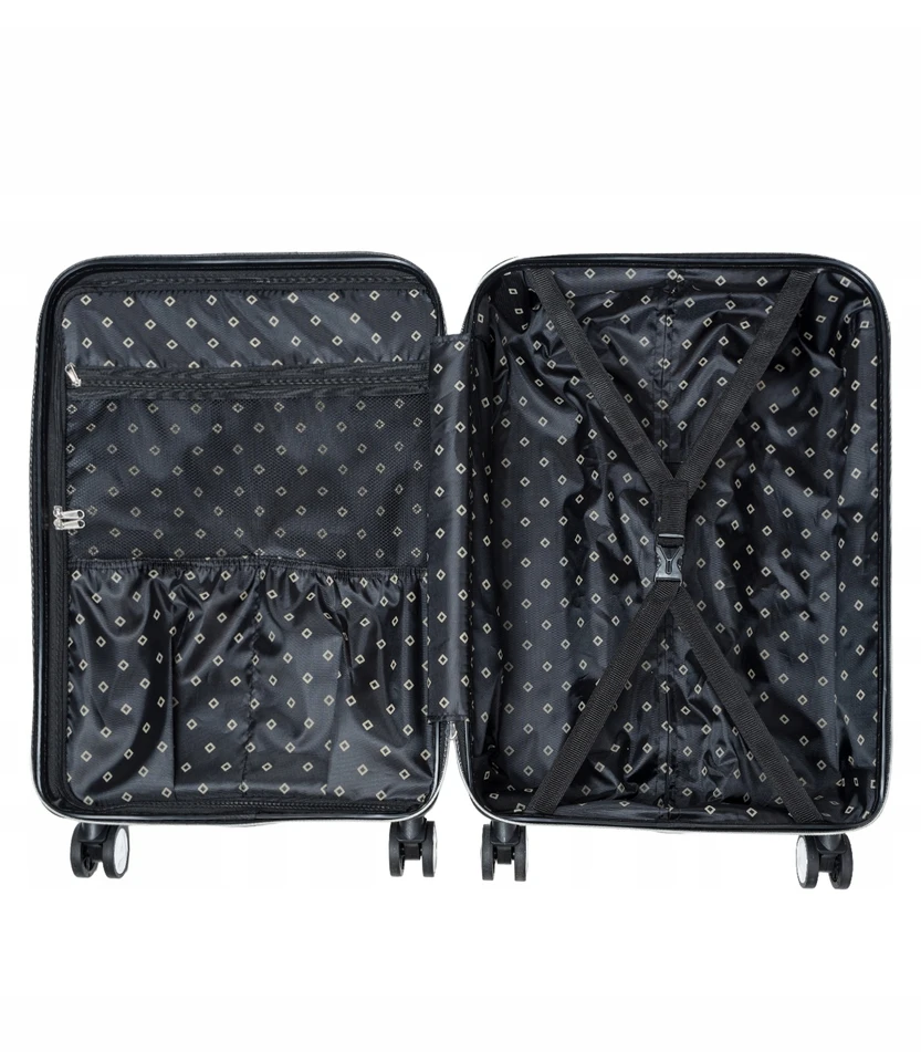 PUCCINI kelioninio lagamino rinkinys 2in1 vidutinis + ABS Zebra dėklas