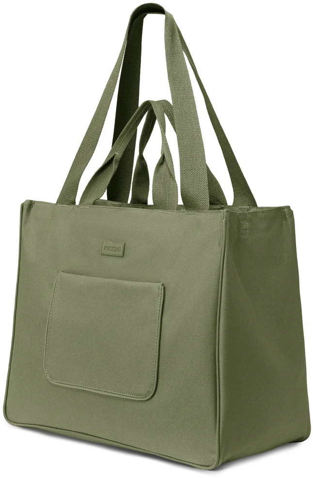 Puccini medžiaginė "shopper" rankinė su kišenėmis, žalia Td250-5
