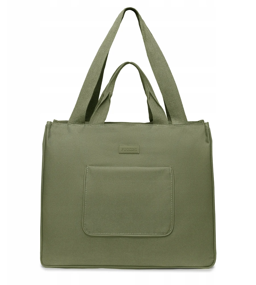 Puccini medžiaginė "shopper" rankinė su kišenėmis, žalia Td250-5