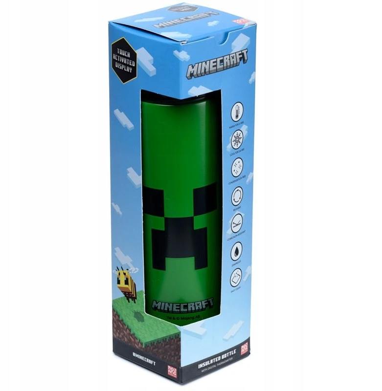 Gertuvė Puckator Termosas su termometru Minecraft Creeper 450ml
