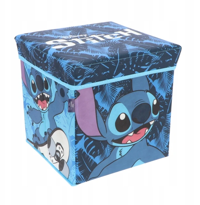 pufa indas pudełko stołek Lilo & Stitch na zabawki kosz Mėlyna mėlyna