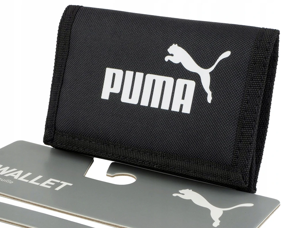 PUMA JAUNIMO PINIGINĖ MONETA Kišeninės monetos KORTELĖS Talpi STIPRI juoda