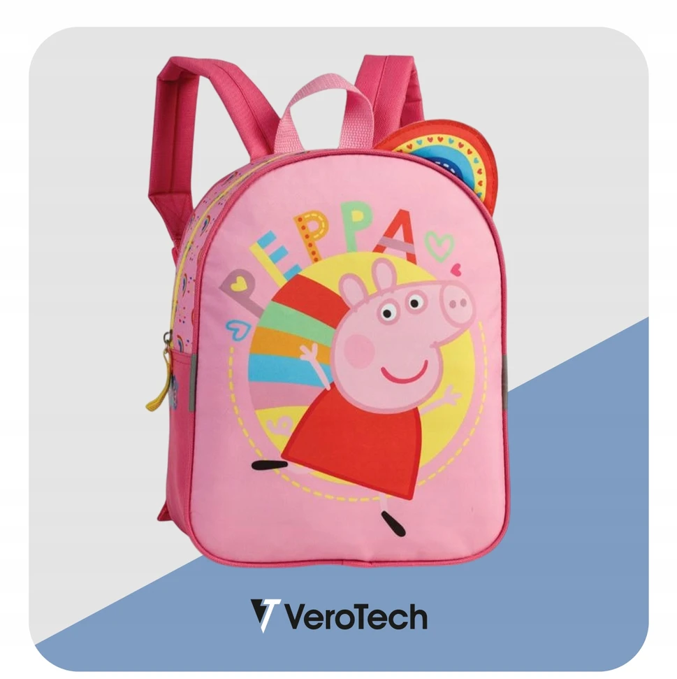 Punta Peppa Pig vaikiška mokyklinė kuprinė, rožinė, 6L