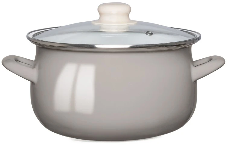 Puodas 1,3 l Emaliuotas puodas, dujų indukcija, su Altom Design taupe dangčiu