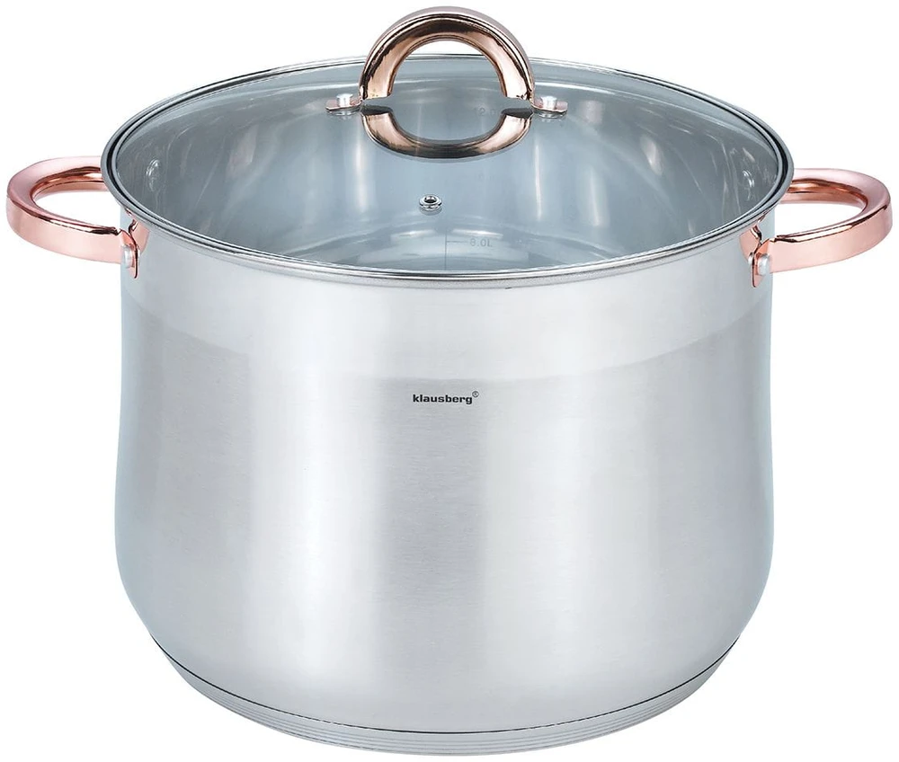 Puodas 13 L GASTRONOMIC DIDELĖS INDUKCINĖS DUJOS ROSE GOLD KLAUSBERG
