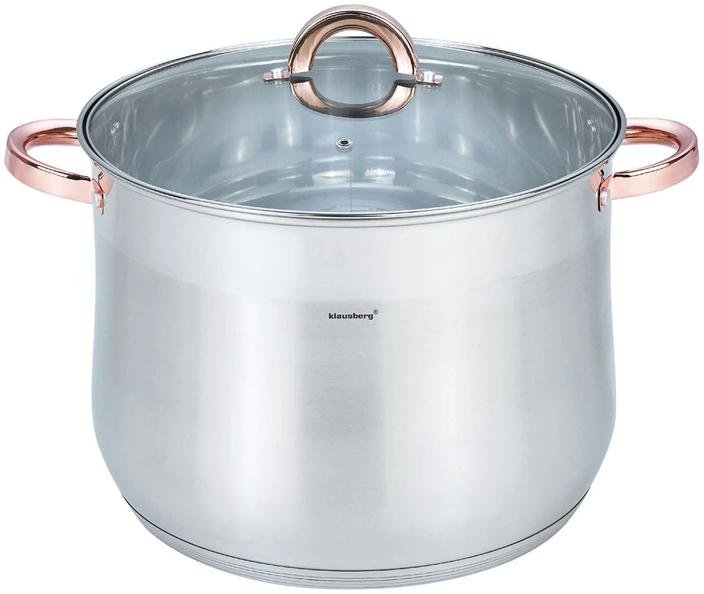 Puodas 16 L GASTRONOMIC DIDELĖS INDUKCINĖS DUJOS ROSE GOLD KLAUSBERG