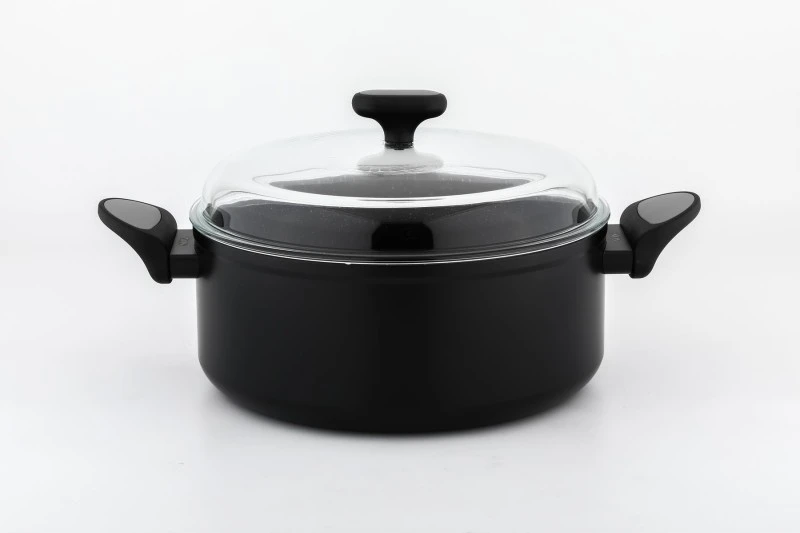 Puodas 28cm su dangteliu Sidabrinis 7L su Greblon C 3+ NOIS danga