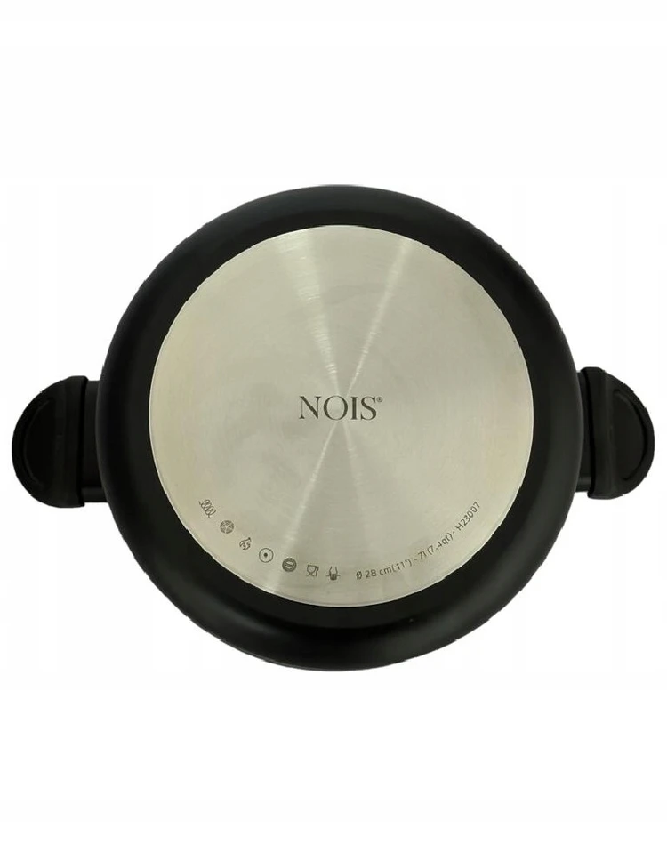 Puodas 28cm su dangteliu Sidabrinis 7L su Greblon C 3+ NOIS danga