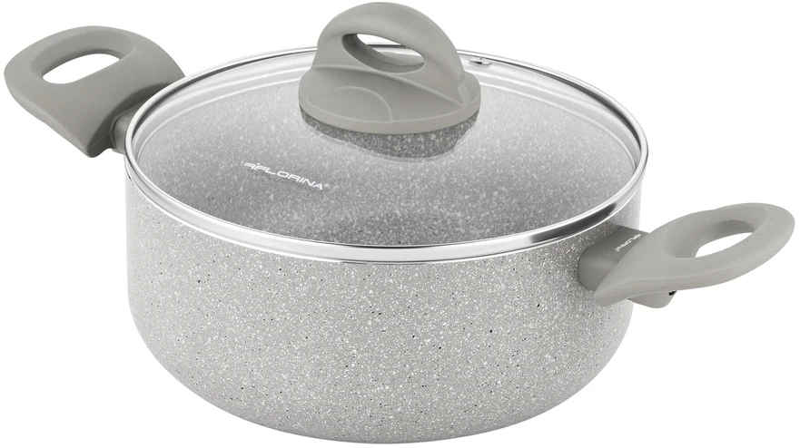 Puodas aluminiowy Florina Isla 20 cm 2,4L smėlio spalva nieprzywierający indukcija