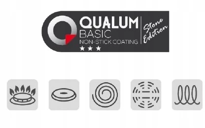 Puodas aukštas su powłoką Qualum Basic Stone Edition Wavy 20 cm AMBITION