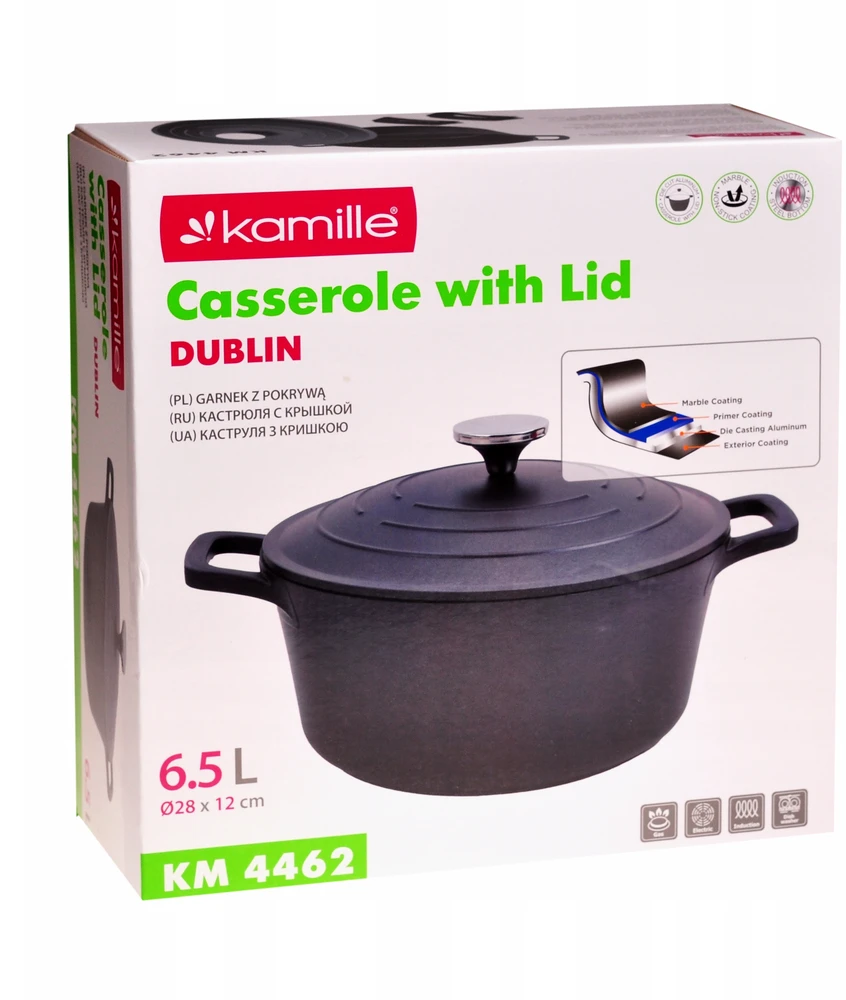 PUODAS BRYTFANNA katilas su dangteliu DUJŲ ĮVEDIMAS Kamille juodas 6,5l