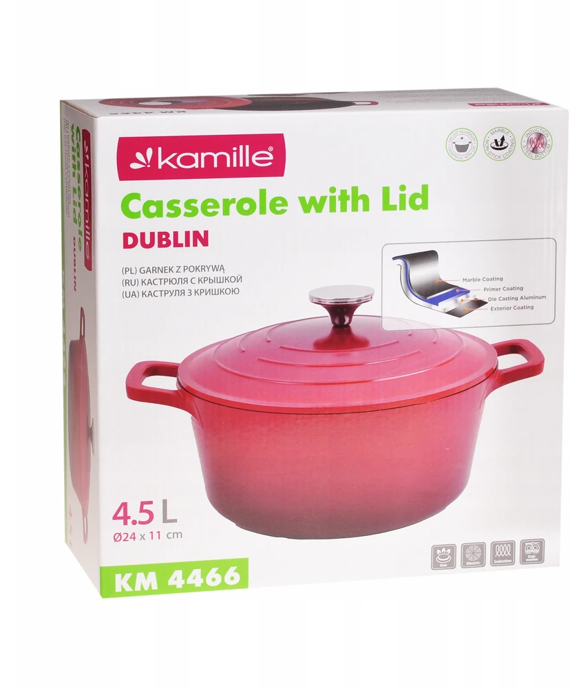 PUODAS BRYTFANNA katilas su dangteliu DUJŲ ĮVEDIMAS Kamille 4,5 l