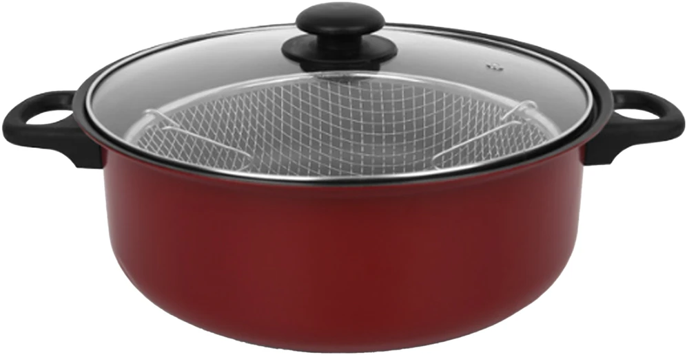 PUODAS BULVYTĖMS IR VIŠTAI 24 cm SU filtru ir stikliniu dangčiu