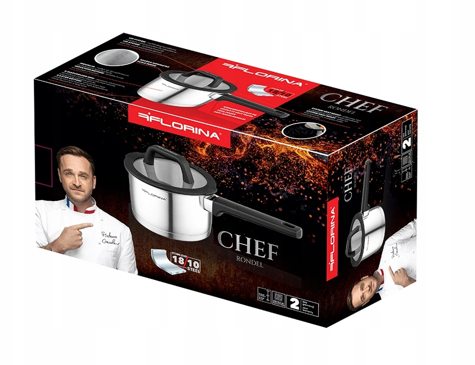Puodas Florina Chef by Mateusz Gessler 16 cm 1,8 l, dangtelis su sietais