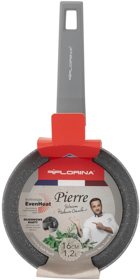 Puodas Florina Pierre 16 cm 1,2 l, Mateusz Gessler pilkas su dangteliu