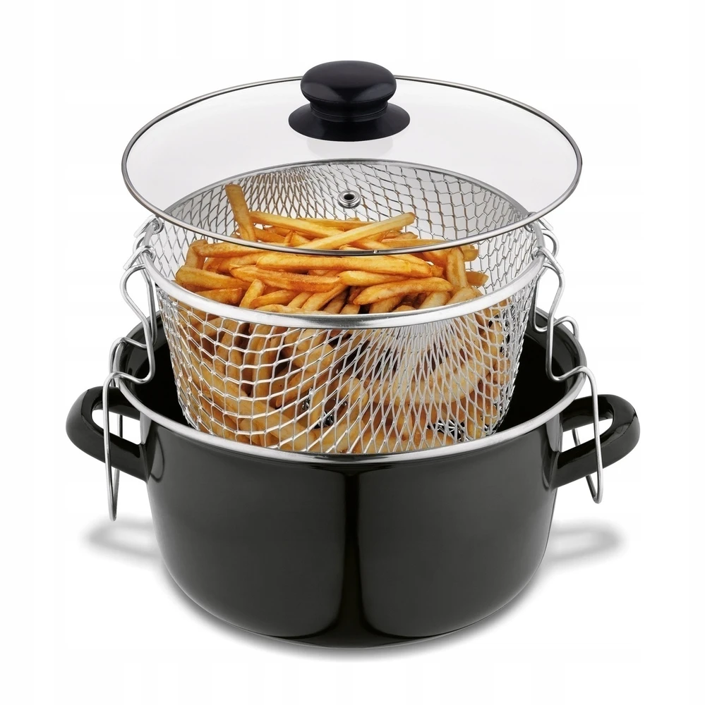 Puodas FRIES FRIES su emaliniu koštuku kepti su dangteliu, 3,2 l