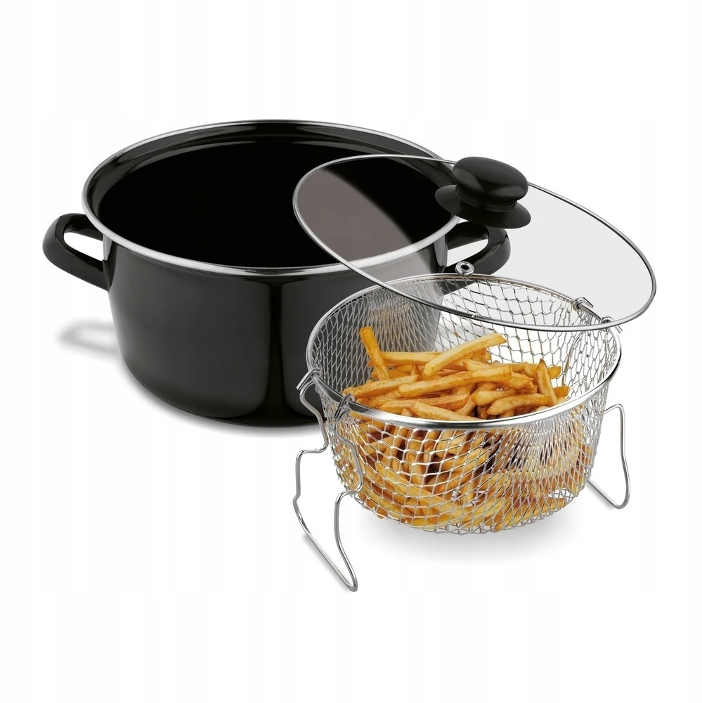 Puodas FRIES FRIES su emaliniu koštuku kepti su dangteliu, 3,2 l