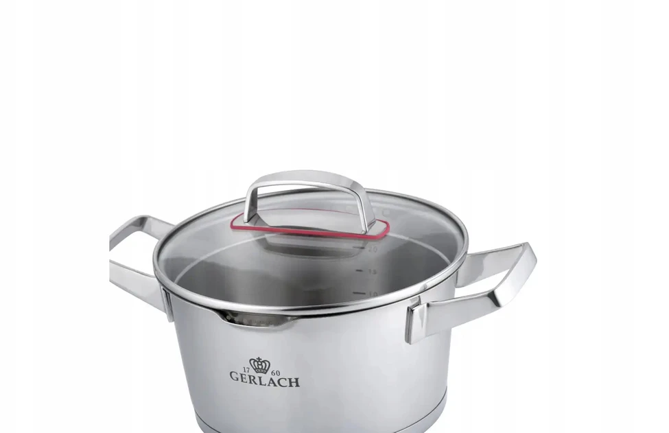 Puodas GERLACH SUPERIOR 2,5 l su dangčiu 20 cm / nerūdijantis plienas