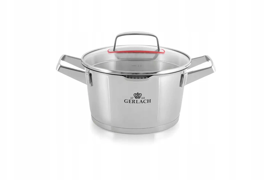 Puodas GERLACH SUPERIOR 2,5 l su dangčiu 20 cm / nerūdijantis plienas