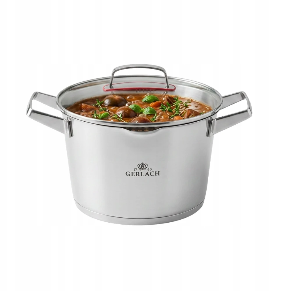 Puodas GERLACH SUPERIOR 5,5 l su dangteliu 24 cm / nerūdijantis plienas