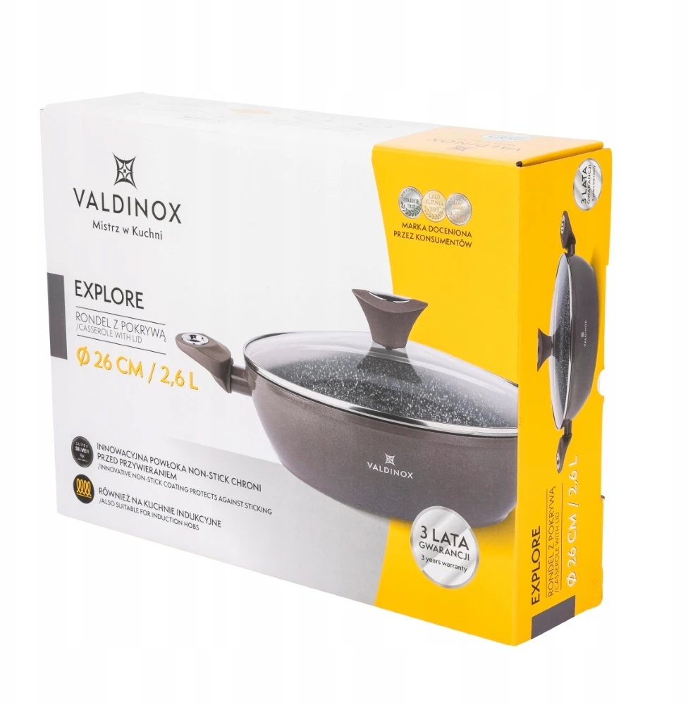 puodas / gili keptuvė 2,6 litro su dangčiu 26cm VALDINOX EXPLORE ALTOM