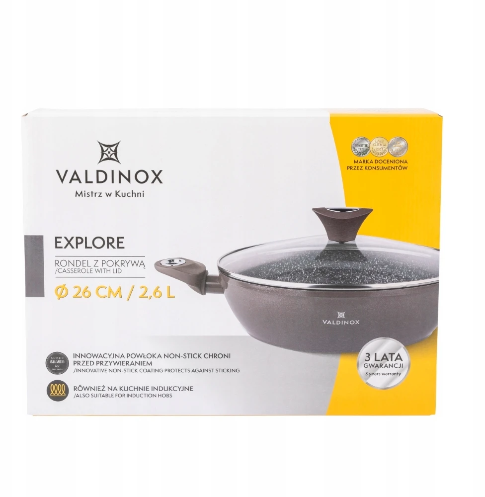 puodas / gili keptuvė 2,6 litro su dangčiu 26cm VALDINOX EXPLORE ALTOM