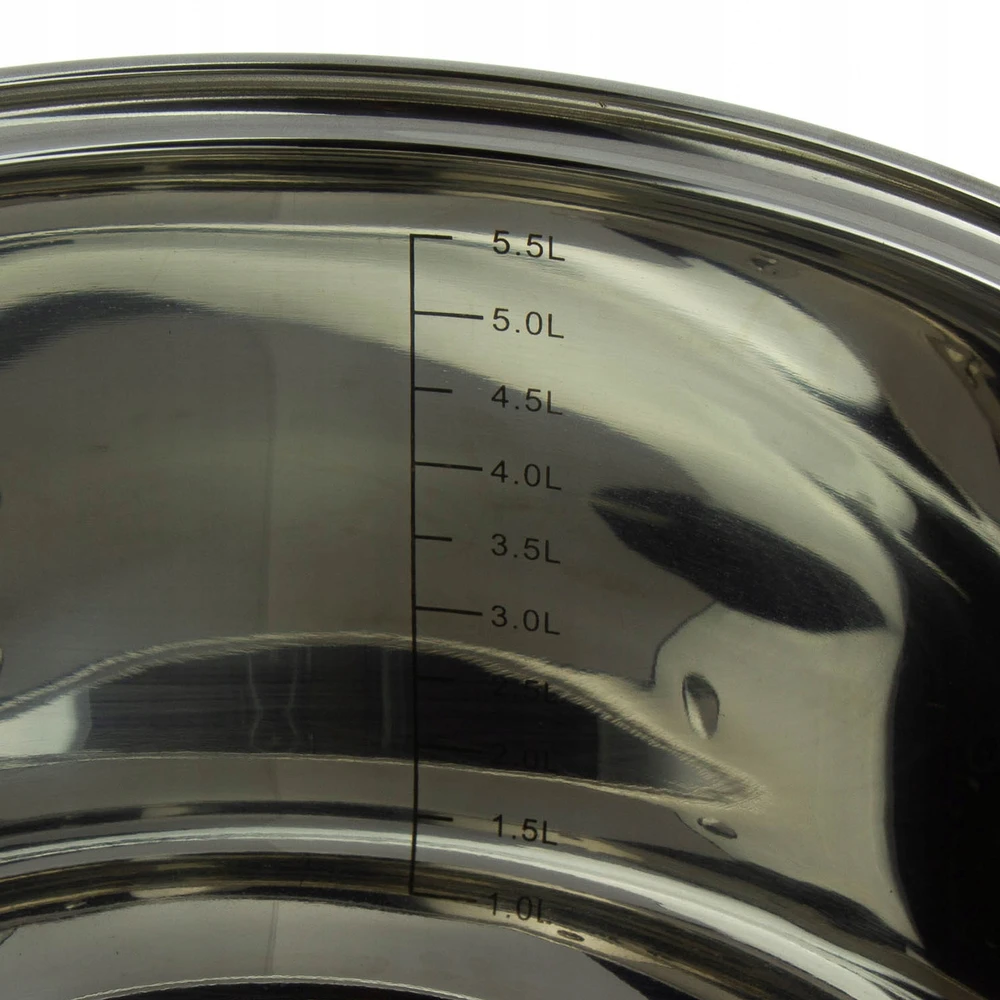 Puodas Hoffner 5,5l nerūdijančio plieno su stikliniu dangčiu