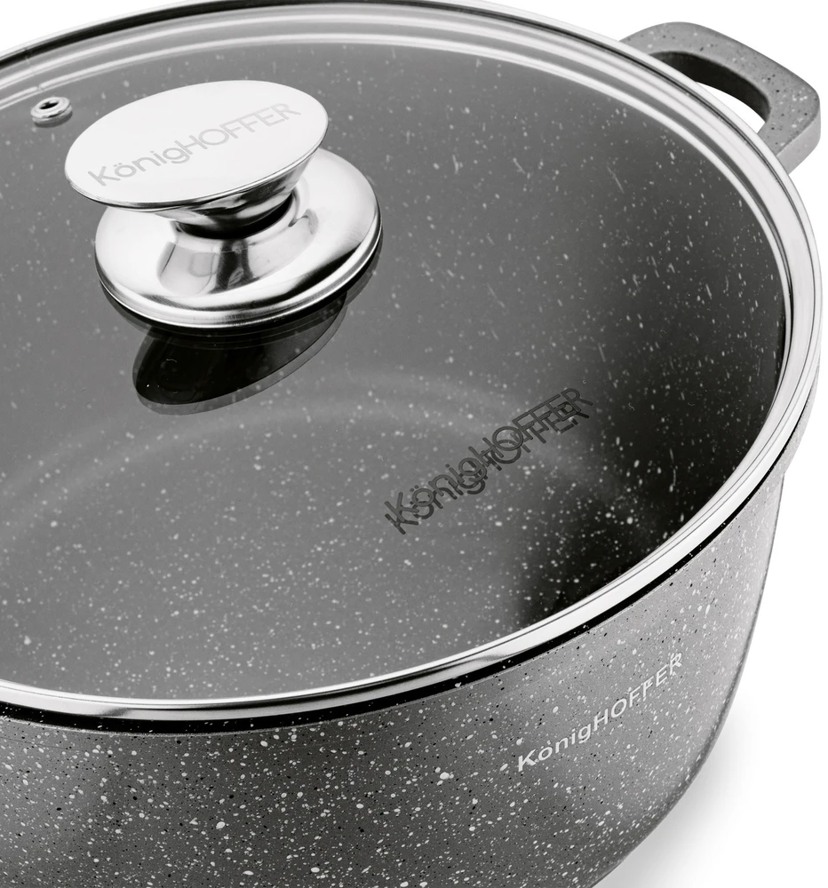 PUODAS INDUKCIJA Nelipnus DIDELIS Konighoffer Pollo Pilkas 6,3 l 28cm