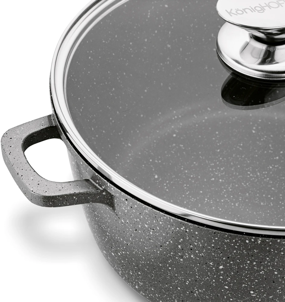 PUODAS INDUKCIJA Nelipnus DIDELIS Konighoffer Pollo Pilkas 6,3 l 28cm