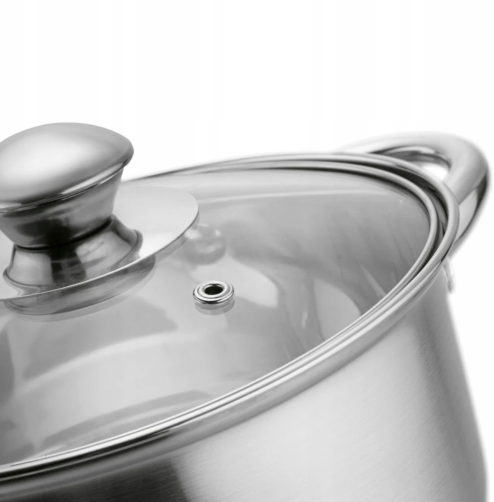 PUODAS indukcinės dujos su dangčiu MAŽAS PLIENAS Nerūdijantis plienas Tadar Cori 16cm 1,8l