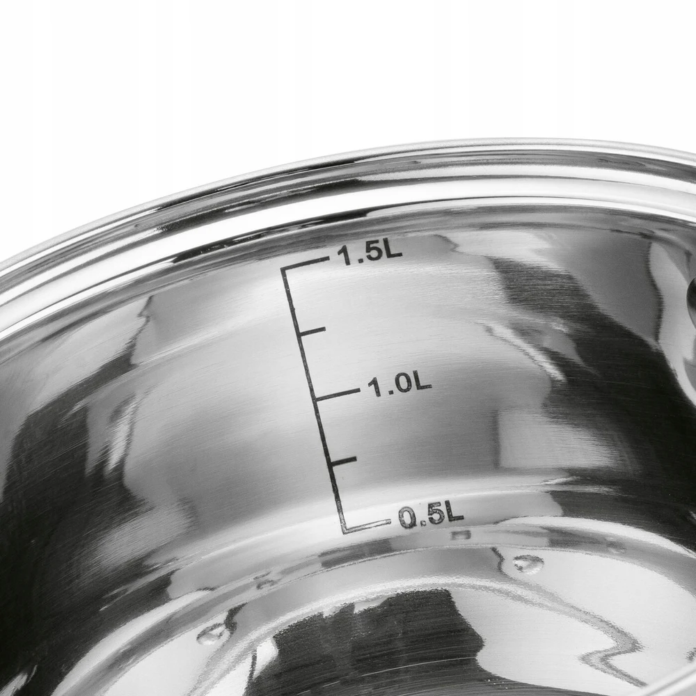 PUODAS indukcinės dujos su dangčiu MAŽAS PLIENAS Nerūdijantis plienas Tadar Cori 16cm 1,8l