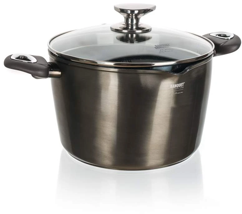 Puodas makaronams, bulvėms, vakarienei virti, METALINĖ PLATINA, 24cm, 6,2L