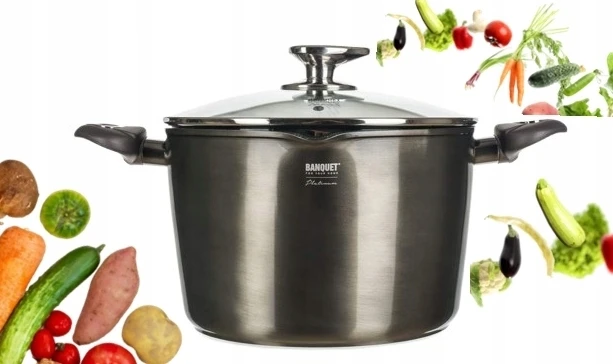 Puodas makaronams, bulvėms, vakarienei virti, METALINĖ PLATINA, 24cm, 6,2L