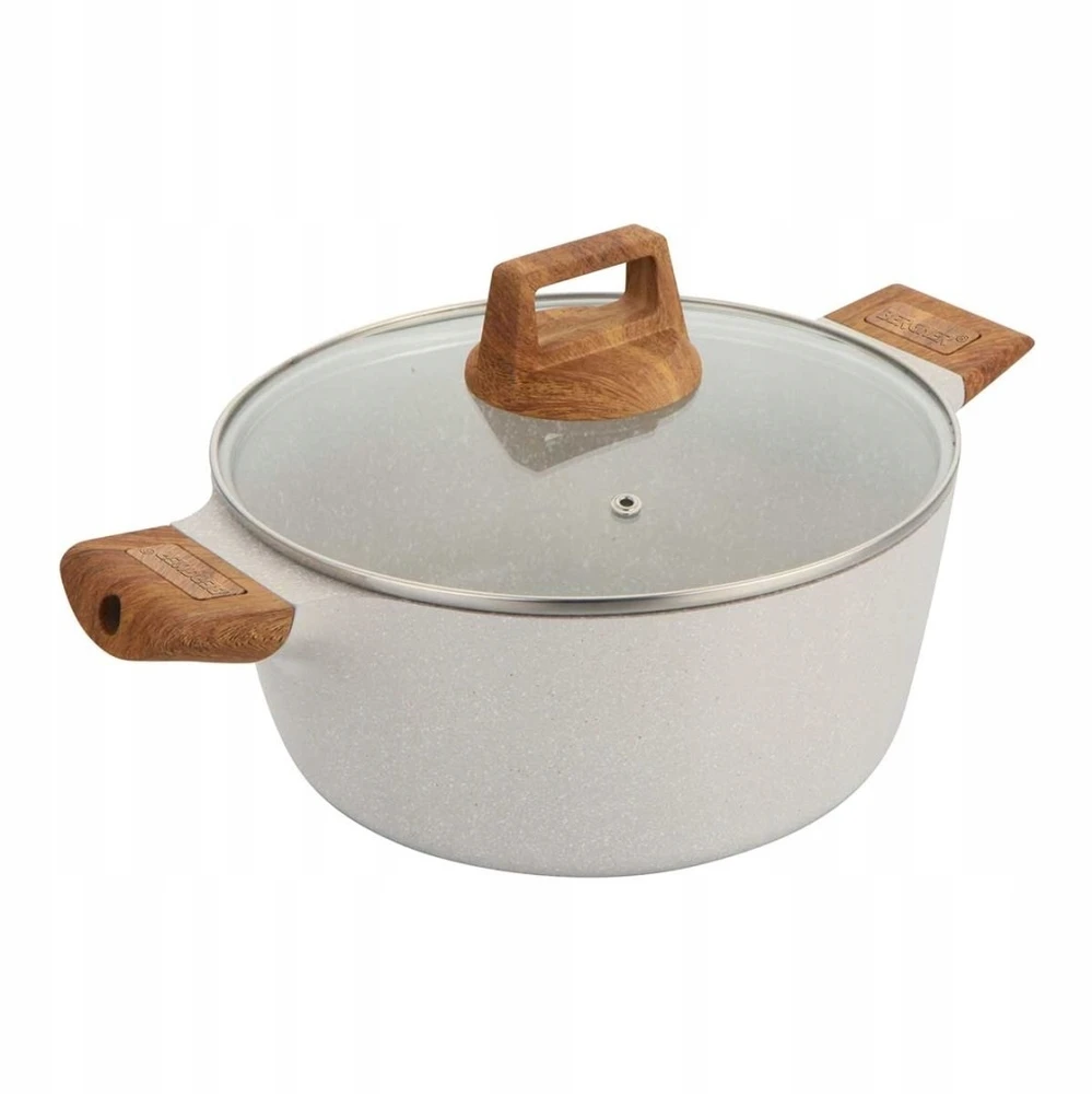 Puodas MARMURKOWY 28cm Z POKRYWĄ BERGNER BG-30643 NATURALLY