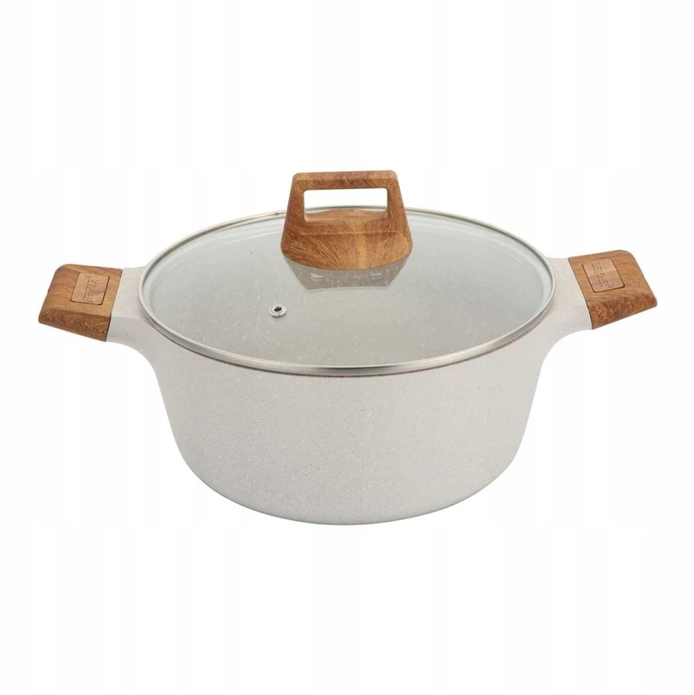 Puodas MARMURKOWY 28cm Z POKRYWĄ BERGNER BG-30643 NATURALLY