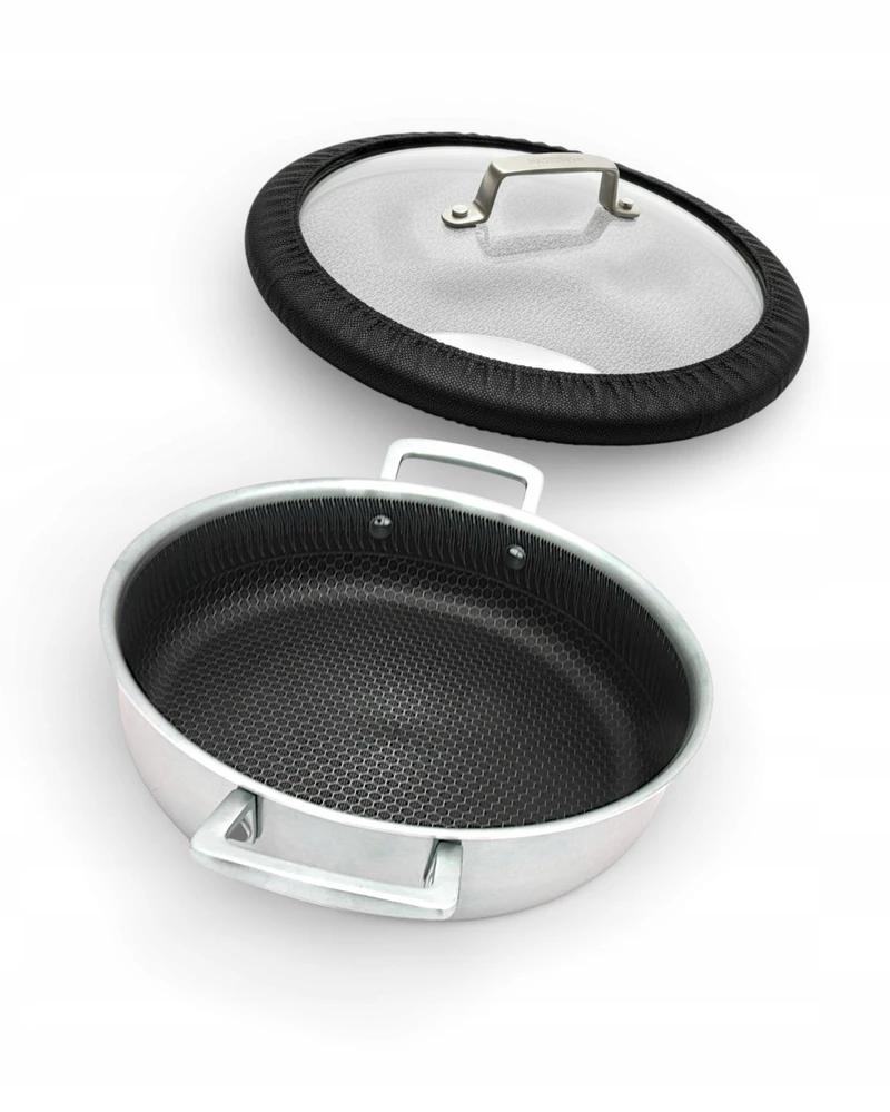 PUODAS NERŪDIJANČIO PLIENO MEDŽIAGAS 28 CM MASTERPAN dangtelis žemas