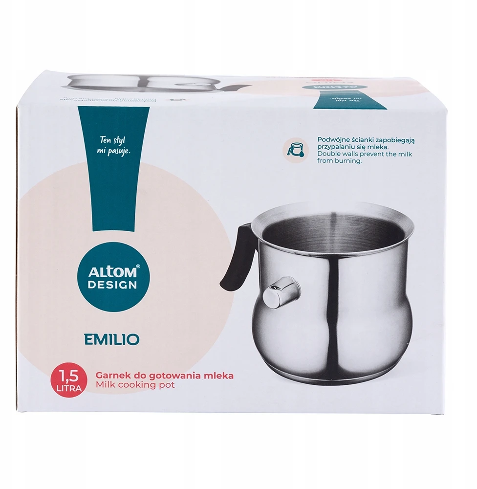 Puodas pienui, ryžiams, kiaušiniams virti, švilpukas, Altom Design, 1,5 l