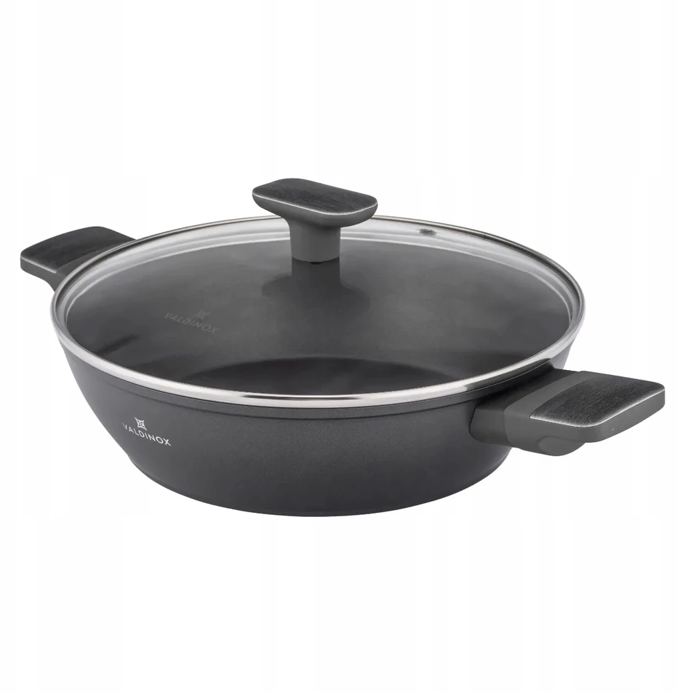 Puodas su dangčiu 2,6l, žemas puodas 26cm, nepridegantis Valdinox Modern
