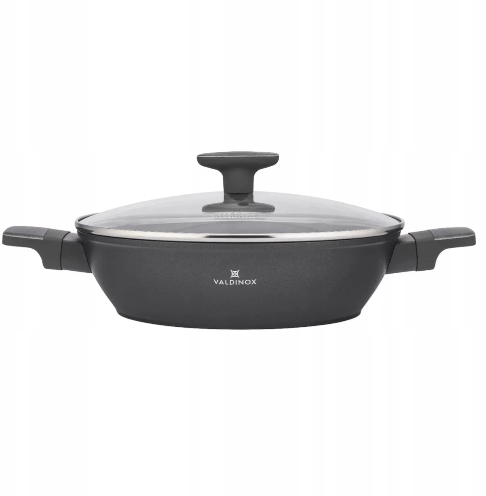 Puodas su dangčiu 2,6l, žemas puodas 26cm, nepridegantis Valdinox Modern