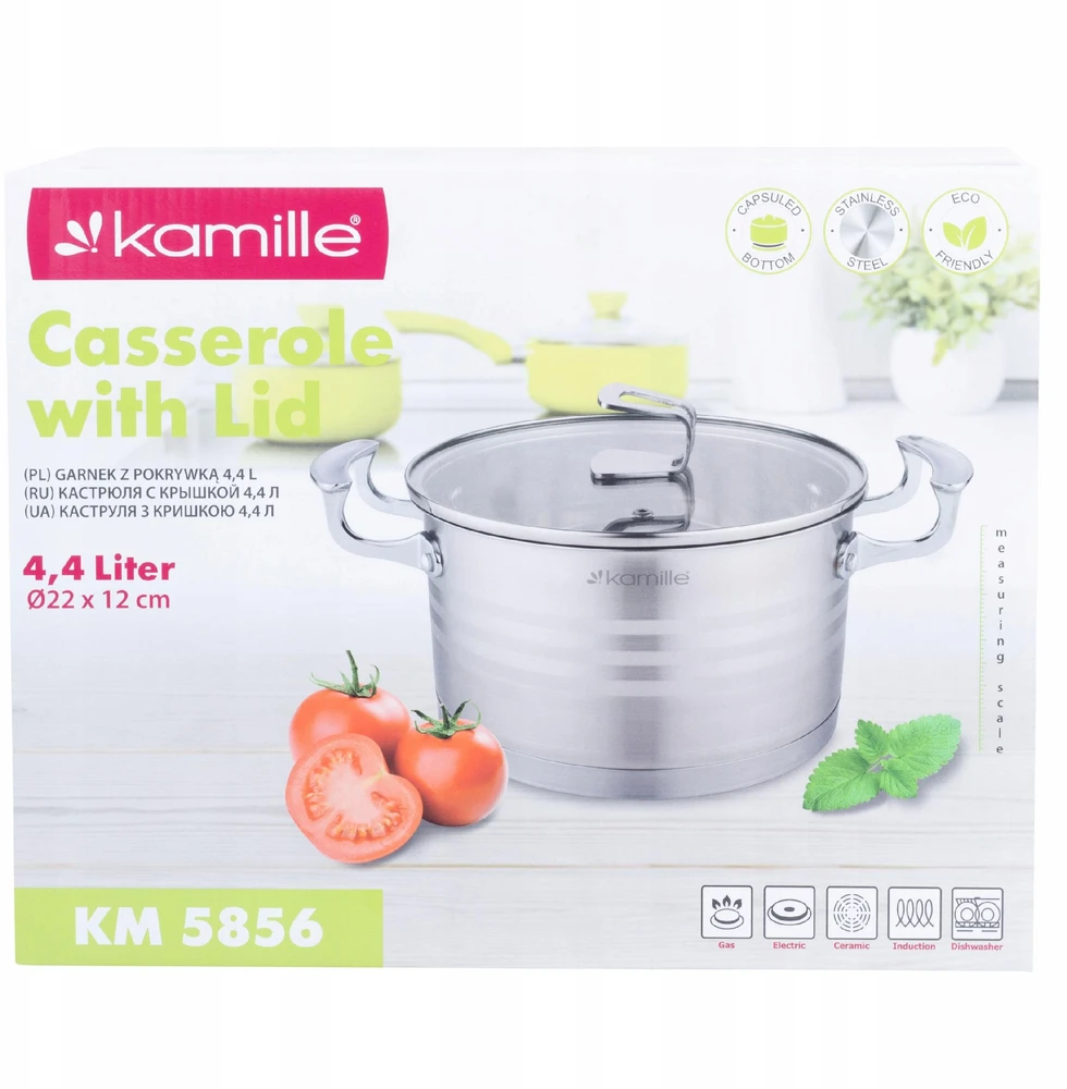 Puodas su dangčiu 4,4 l INDUCTION GAS KAMILLE