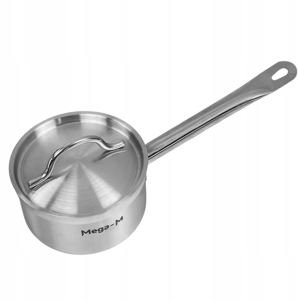 Puodas su dangčiu, indukcinis 1,3 l, nerūdijantis plienas 14 cm Mega-M PRO