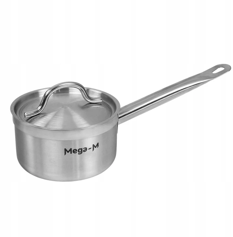 Puodas su dangčiu, indukcinis 1,3 l, nerūdijantis plienas 14 cm Mega-M PRO