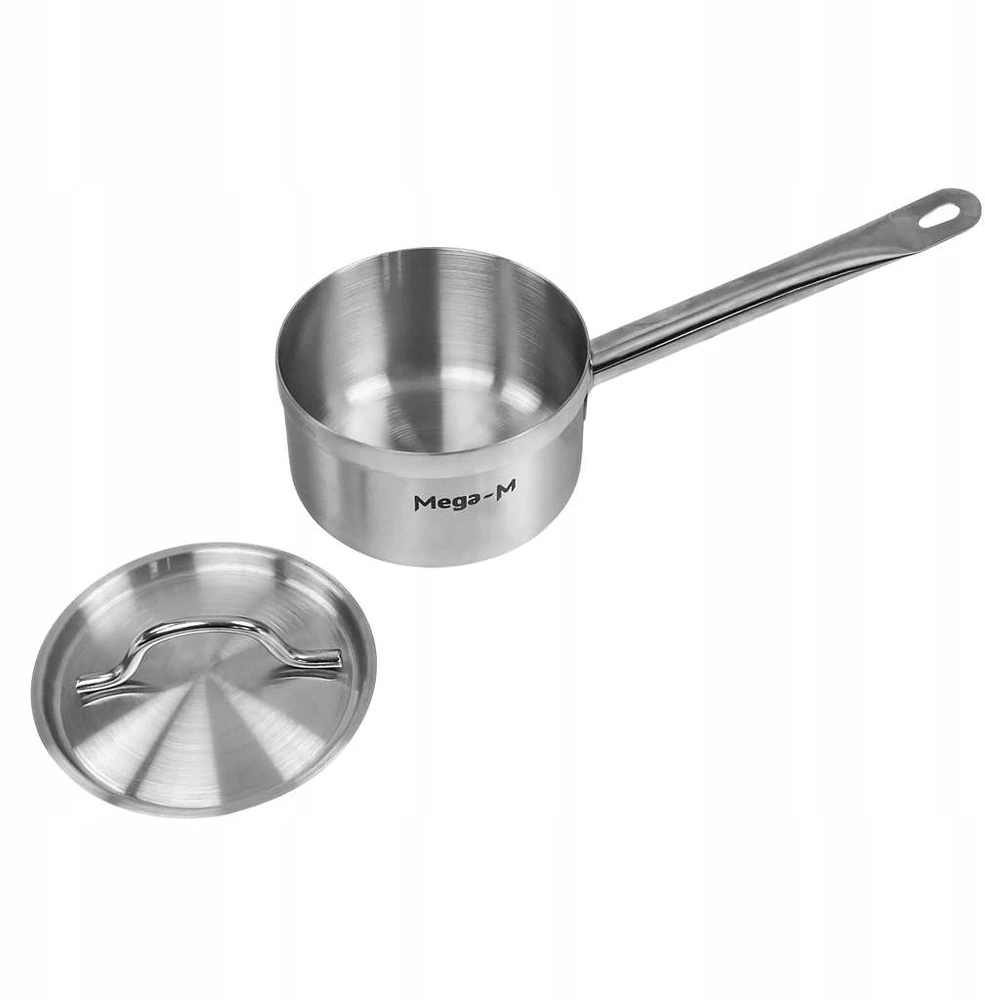 Puodas su dangčiu, indukcinis 1,3 l, nerūdijantis plienas 14 cm Mega-M PRO