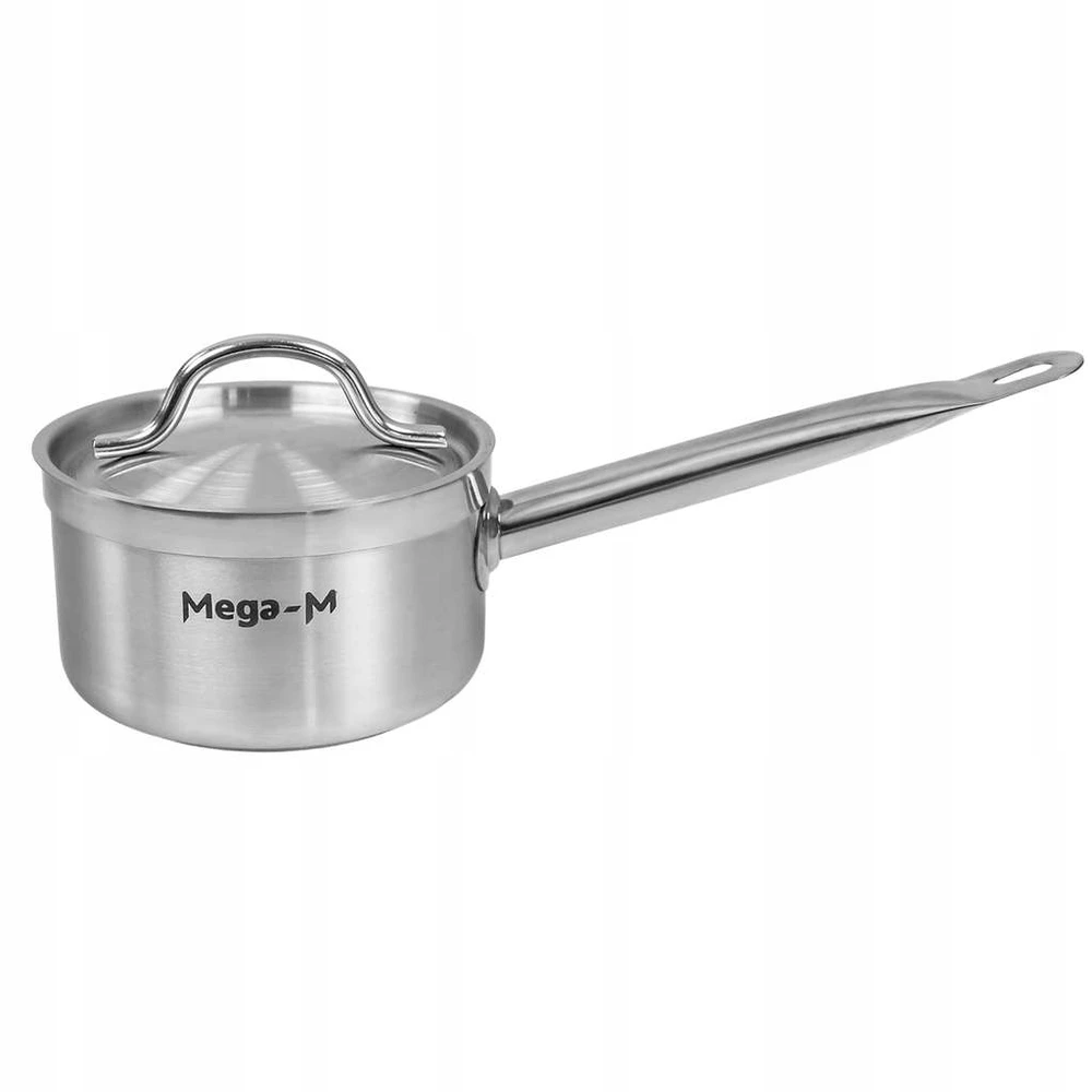 Puodas su dangčiu, indukcinis 1,3 l, nerūdijantis plienas 14 cm Mega-M PRO