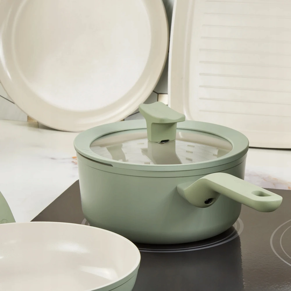 Puodas su dangteliu 18 cm 2L indukciniam mažam dujų balansui BergHOFF